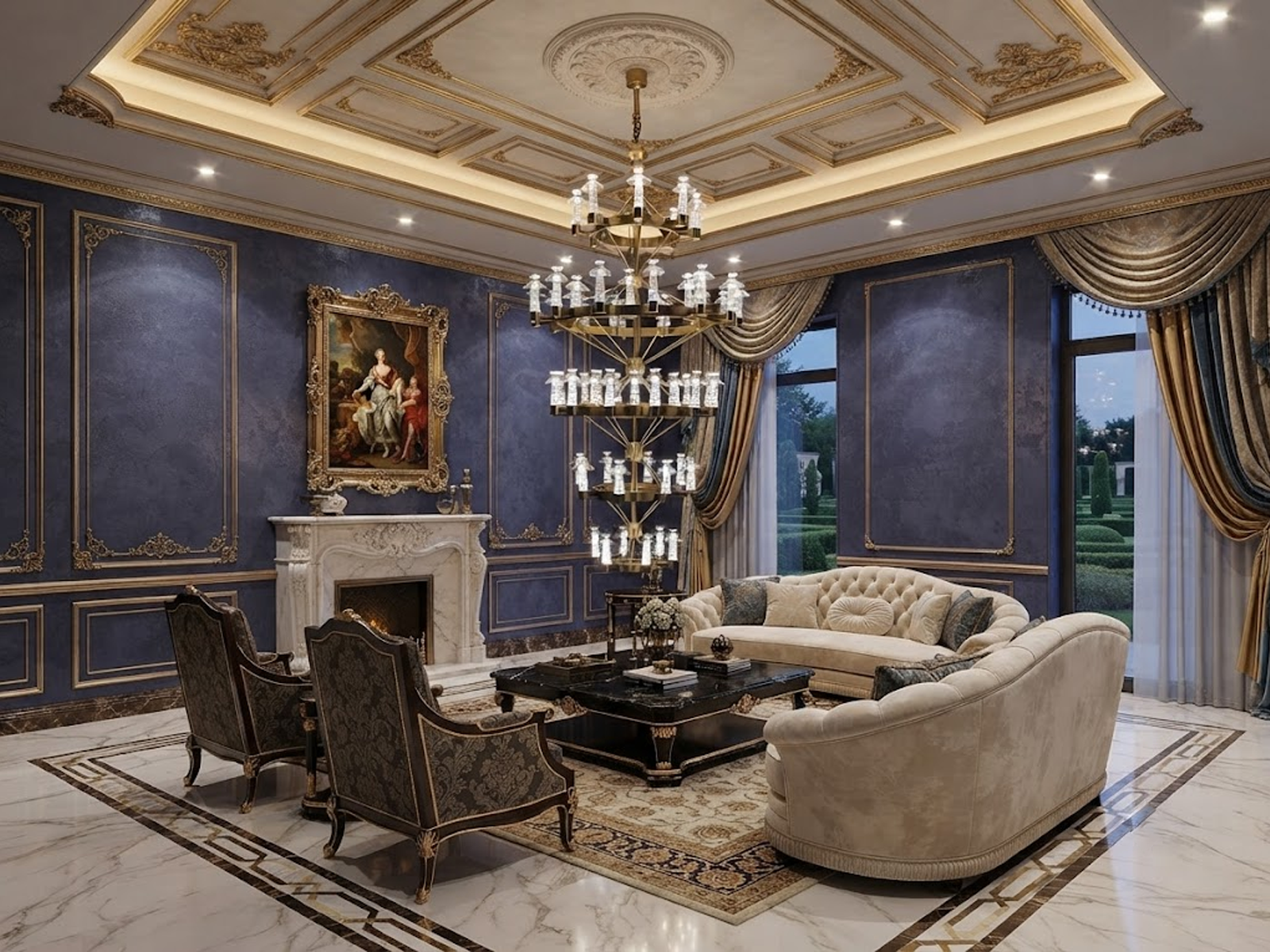 Grand multi-tiered stainless steel and crystal ring chandelier for high ceiling hotel lobby and villa staircase foyer