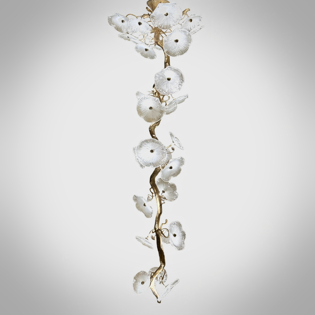 Modern luxury multi-ring LED chandelier with anti-glare glass shades for high ceiling hotel lobby