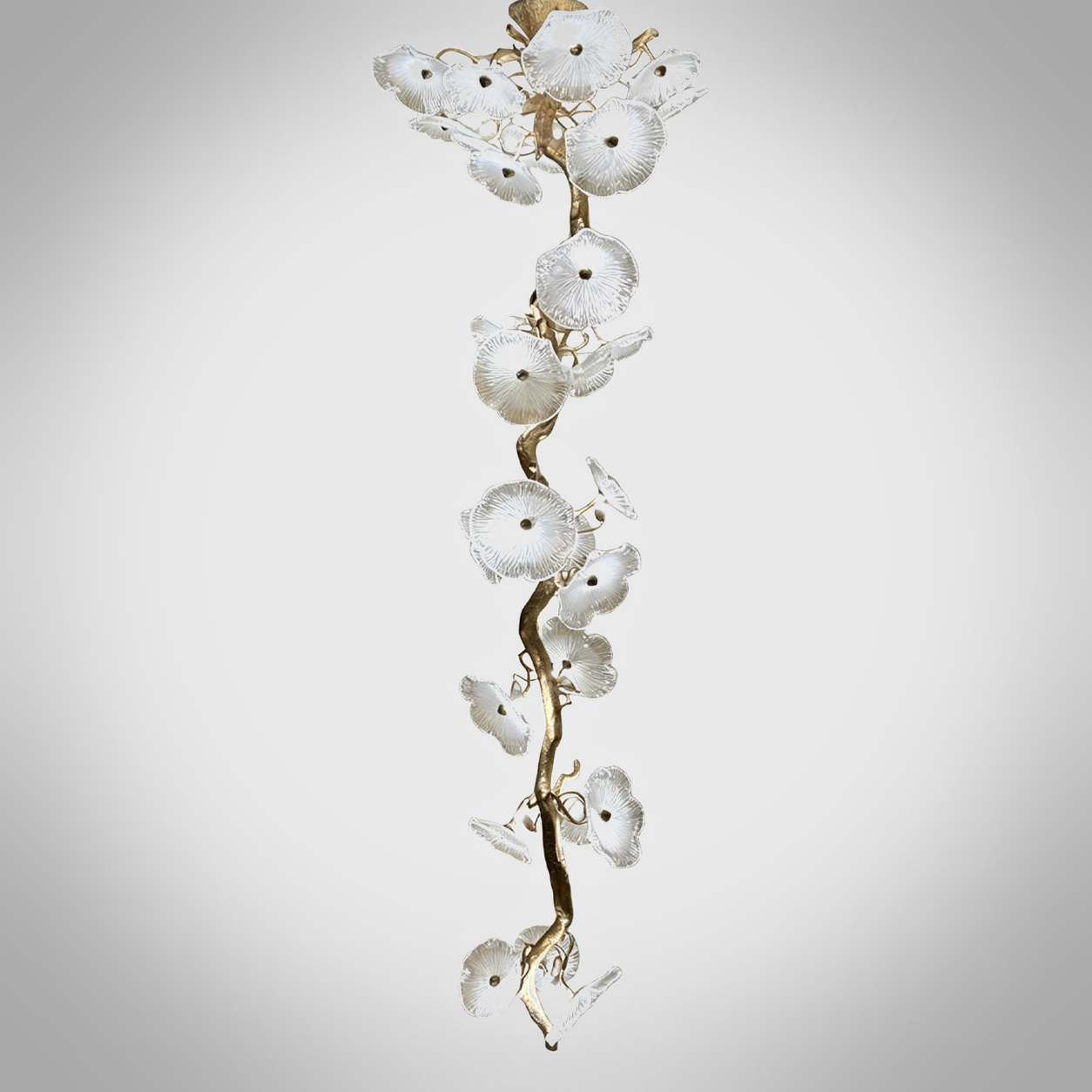Modern luxury multi-ring LED chandelier with anti-glare glass shades for high ceiling hotel lobby