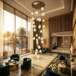 Modern cascading magnolia petal multi-light raindrop LED chandelier for high ceiling staircase and duplex foyer lighting