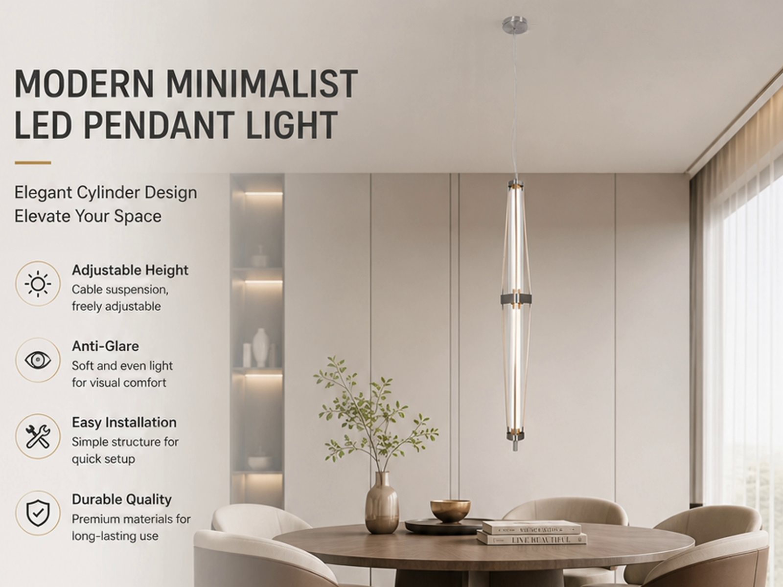Vertical Linear Pendant Light