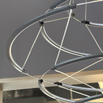 Detailed macro view of integrated LED silicone diffuser strip and black hardware joint