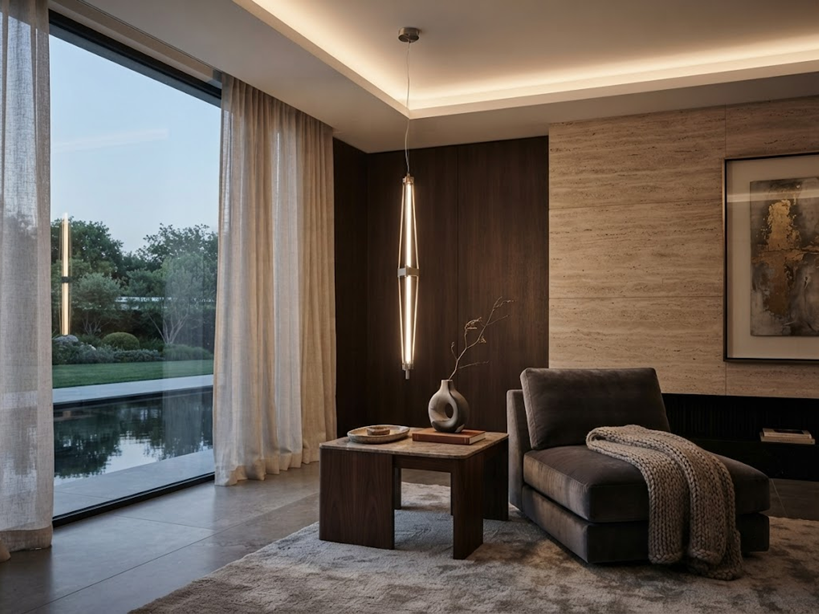 Architectural Column Pendant Light