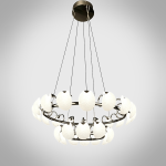 chrome steel double ring pendant light