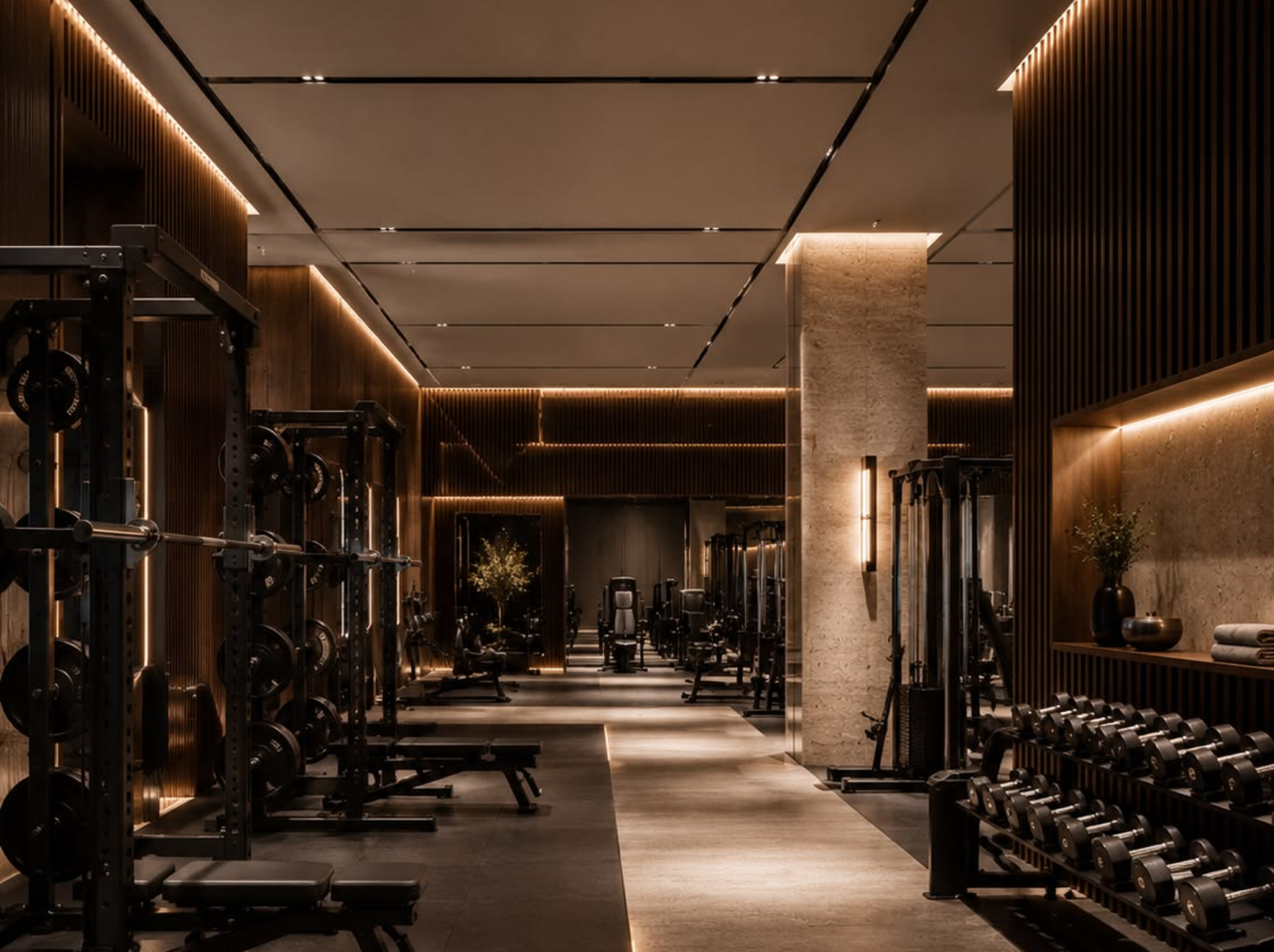 Anti-glare-free-weight-zone-indirect-lighting-for-commercial-gyms-UGR16