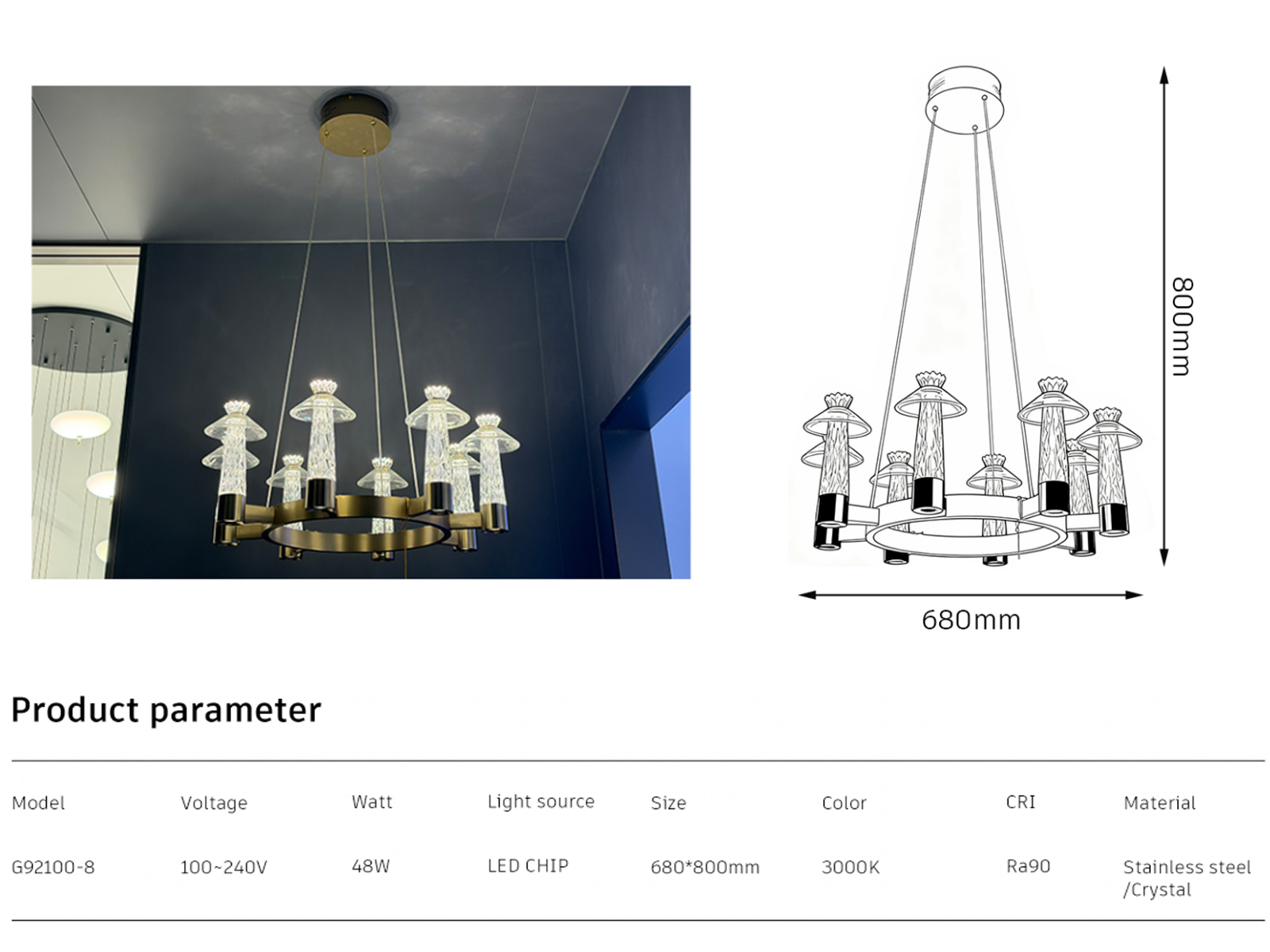 carved crystal ring chandelier