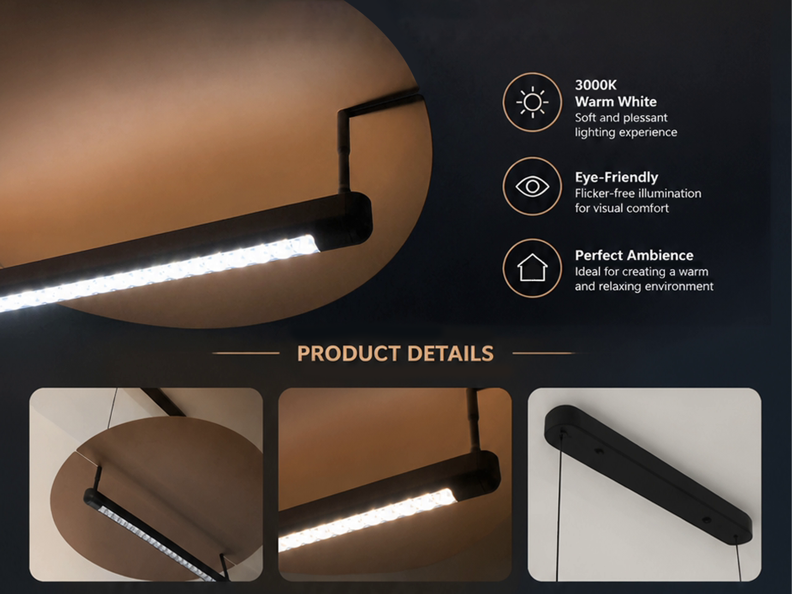 Detailed close-up of matte black aluminum LED housing with optical micro-lenses under bronze aluminum reflector disc