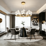 modern villa foyer crystal ring pendant