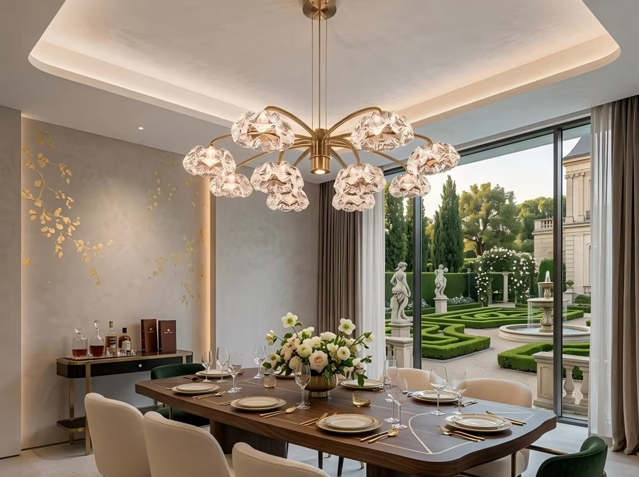 modern-acrylic-flower-pendant-light-in-living-room